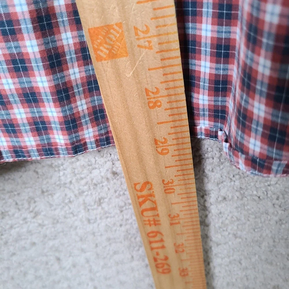 Banana Republic Shirt Mens Medium Red Plaid Soft Wash Button Down Cotton Casual